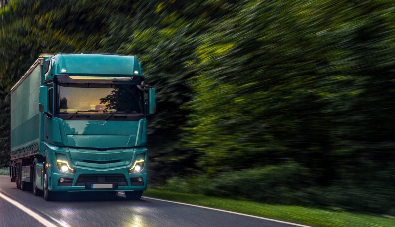 Gruene Logistiker Lkw